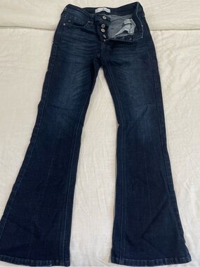 Kan Can Women's Dark Wash Bootcut Jeans - size 5 Navy Blue